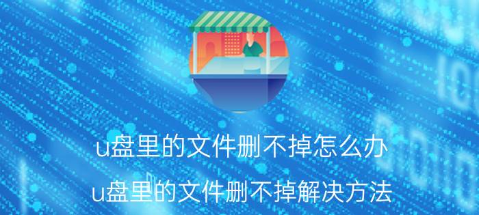 u盘里的文件删不掉怎么办 u盘里的文件删不掉解决方法